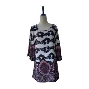 Aggie Anthropologie classy Tunic Paisley Butterfly Sleeves great W/leggings